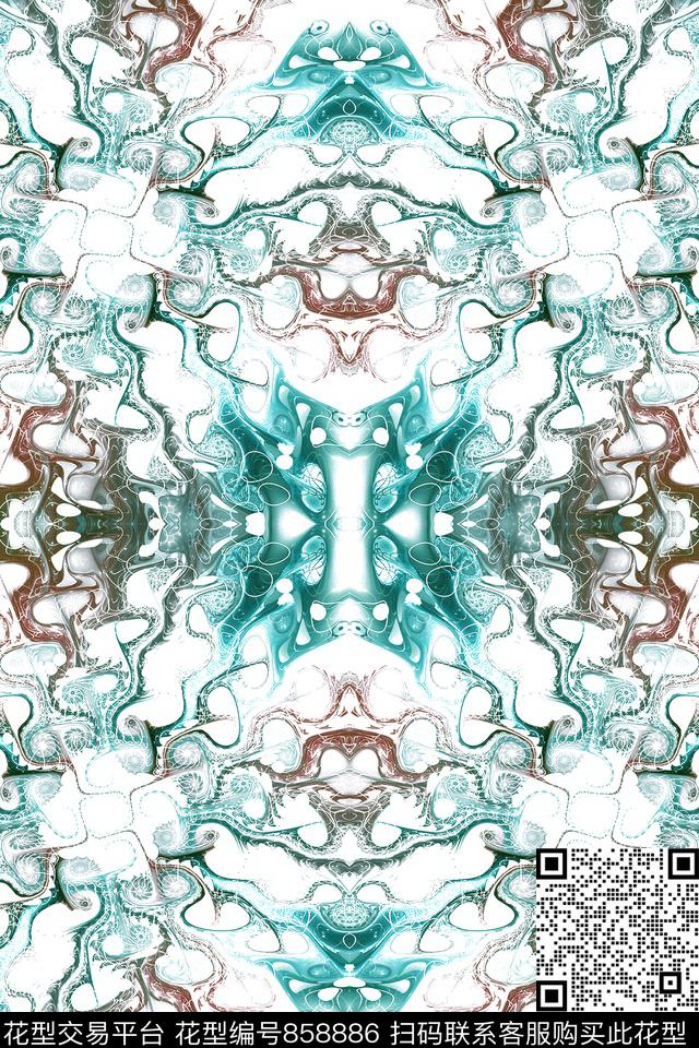 变型浸染渐变渐变数码印花华亿平台下载（图片编号: 858886） - 瓦栏（Walan）