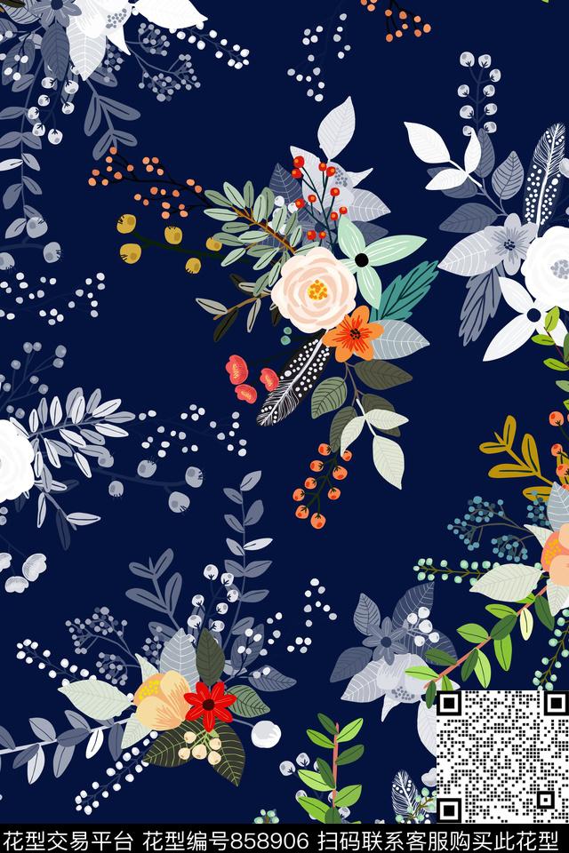 小碎花青舞-花卉18-春夏数码印花华亿平台下载（图片编号: 858906） - 瓦栏（Walan）