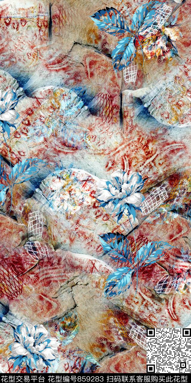 花朵花卉数码印花华亿平台下载（图片编号: 859283） - 瓦栏（Walan）