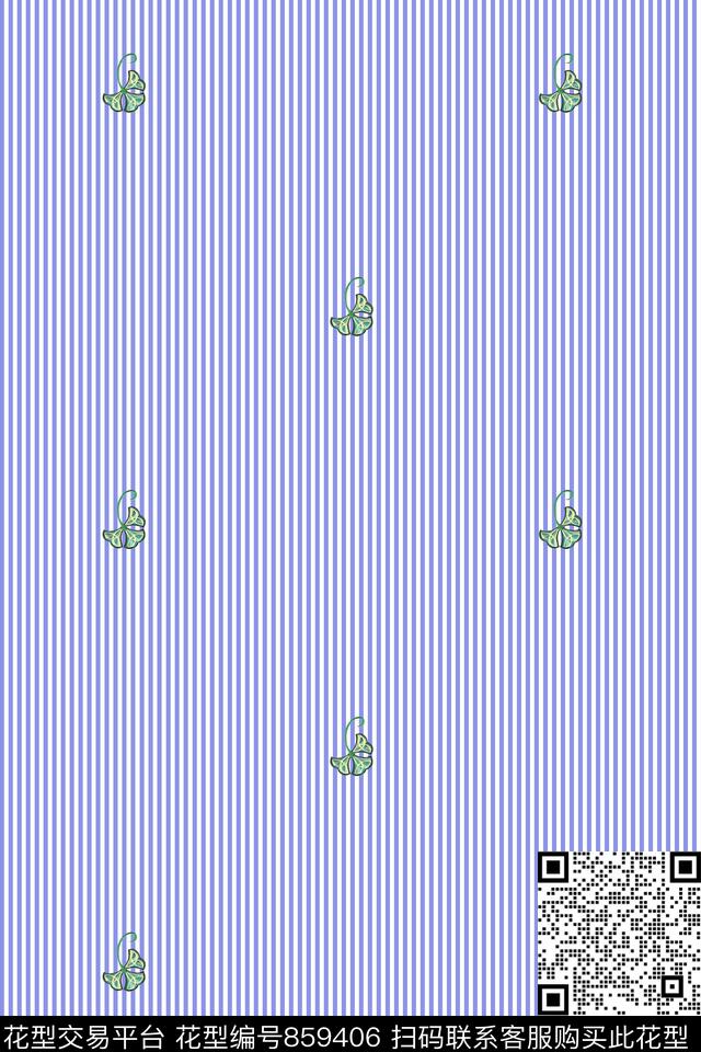 花卉细条纹银杏叶、传统印花华亿平台下载（图片编号: 859406） - 瓦栏（Walan）