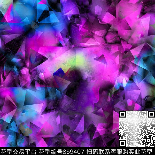 艺术彩色彩染炫彩数码印花华亿平台下载（图片编号: 859407） - 瓦栏（Walan）