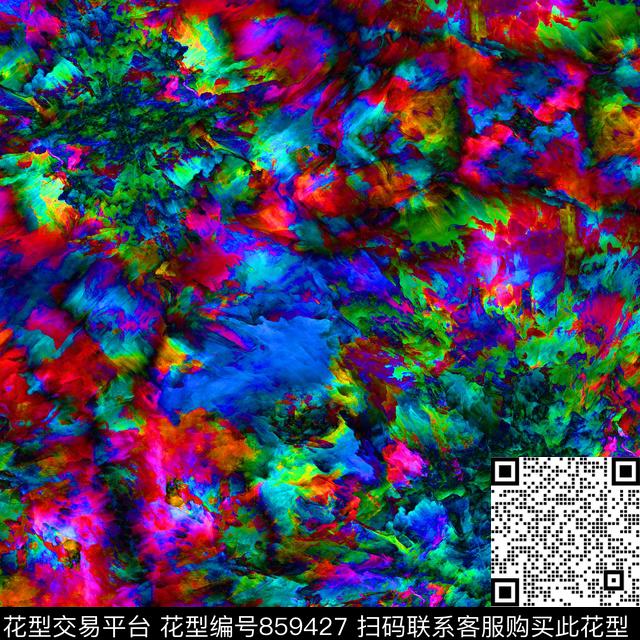 抽象图艺术彩色炫彩数码印花华亿平台下载（图片编号: 859427） - 瓦栏（Walan）
