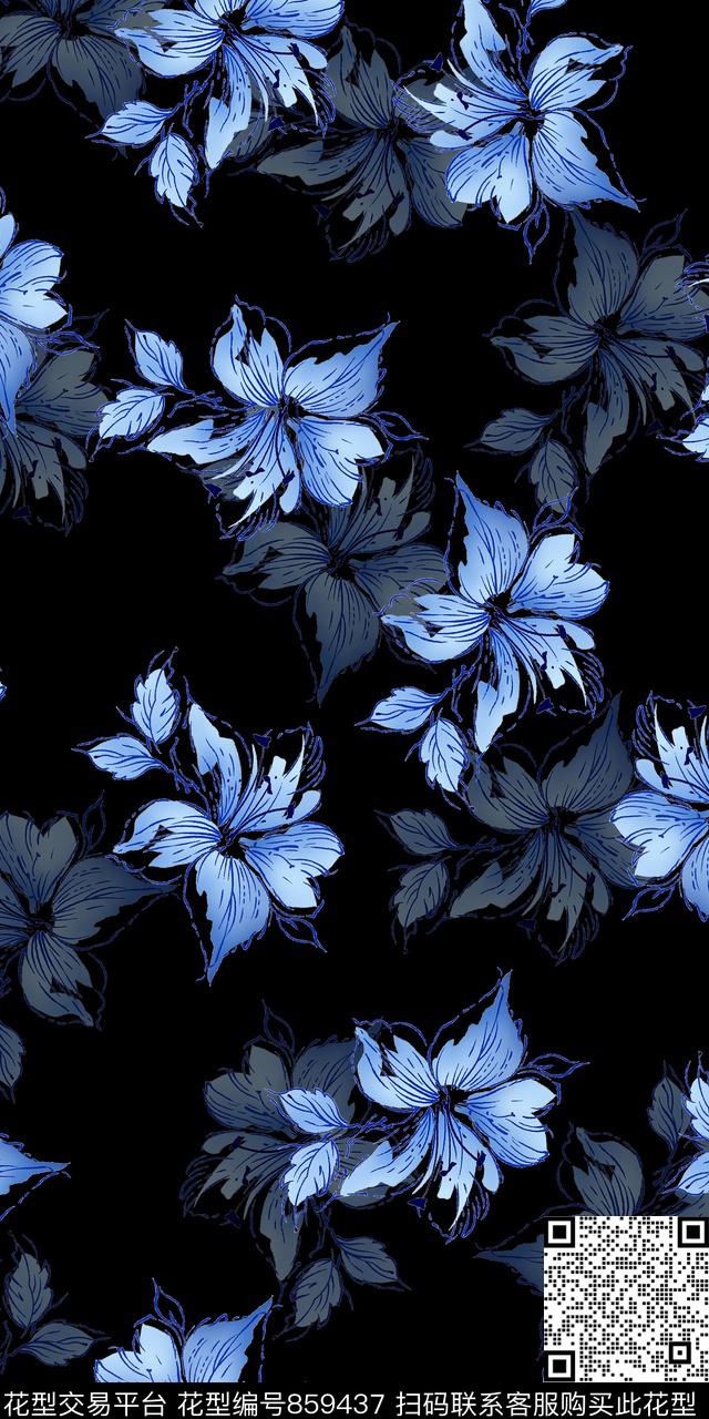 百合乱花小碎花数码印花华亿平台下载（图片编号: 859437） - 瓦栏（Walan）