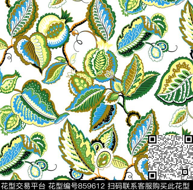 花卉欧式欧美传统印花华亿平台下载（图片编号: 859612） - 瓦栏（Walan）