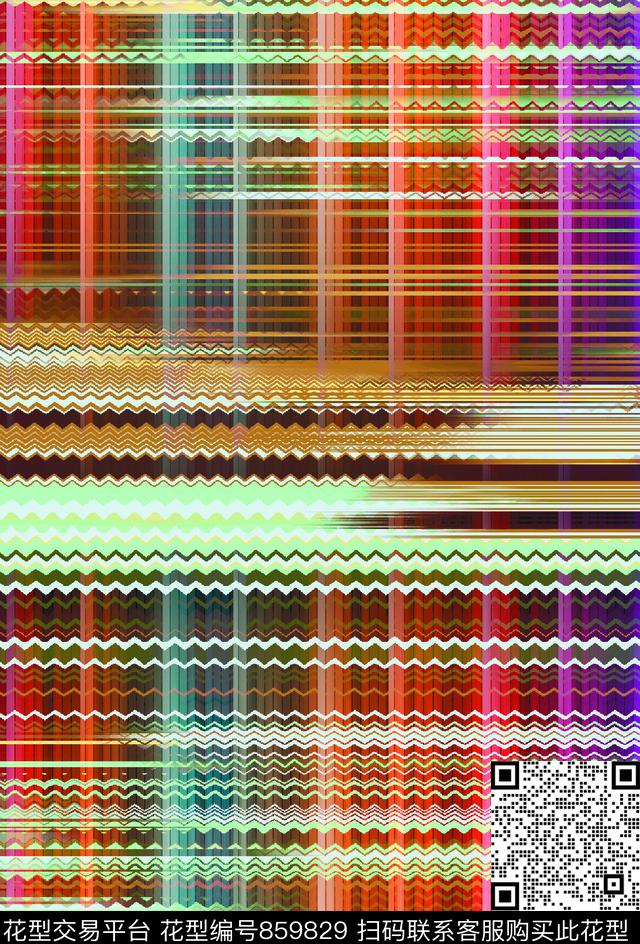 解构不规则几何清新风数码印花华亿平台下载（图片编号: 859829） - 瓦栏（Walan）