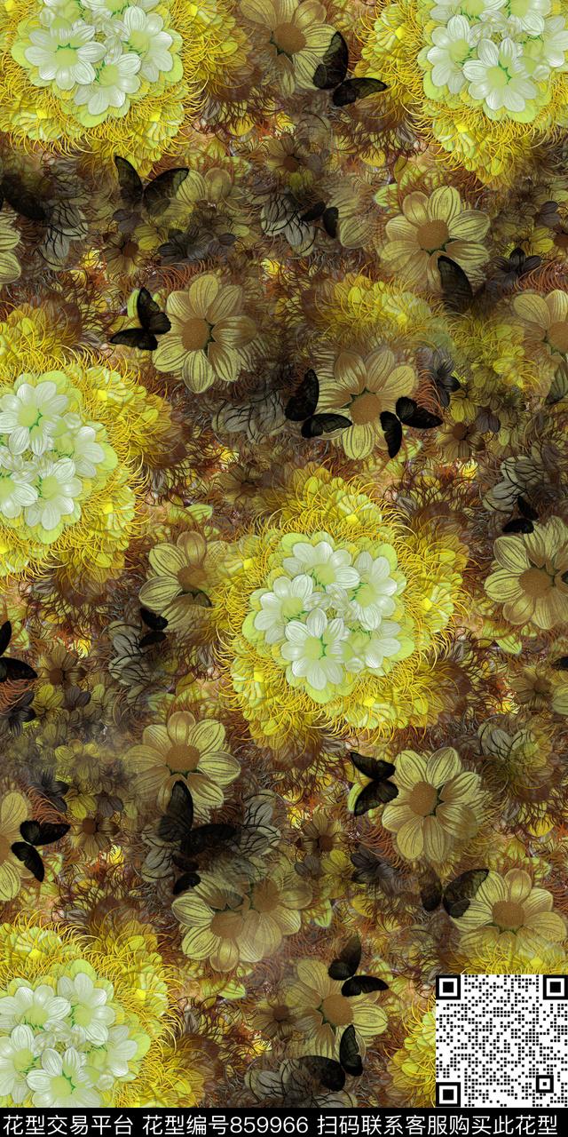 分形艺术炫彩晕染数码印花华亿平台下载（图片编号: 859966） - 瓦栏（Walan）