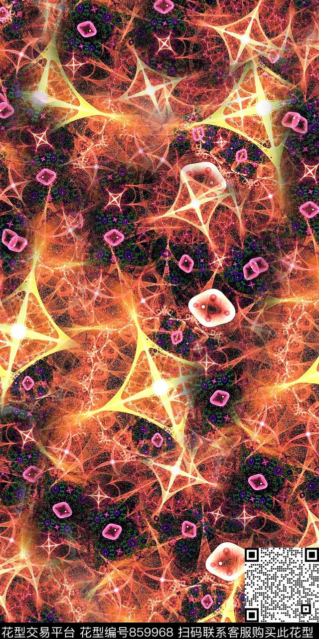 几何分形艺术多边形数码印花华亿平台下载（图片编号: 859968） - 瓦栏（Walan）