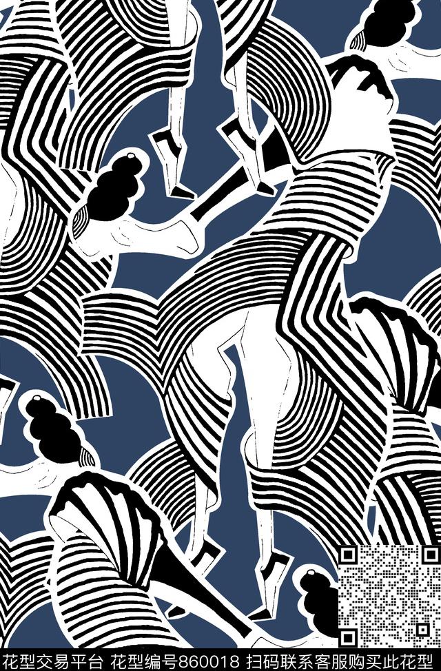 抽象纹理几何男装夹克华亿平台传统印花华亿平台下载（图片编号: 860018） - 瓦栏（Walan）