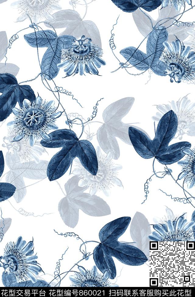 抽象花卉树叶靓仔男装华亿平台数码印花华亿平台下载（图片编号: 860021） - 瓦栏（Walan）