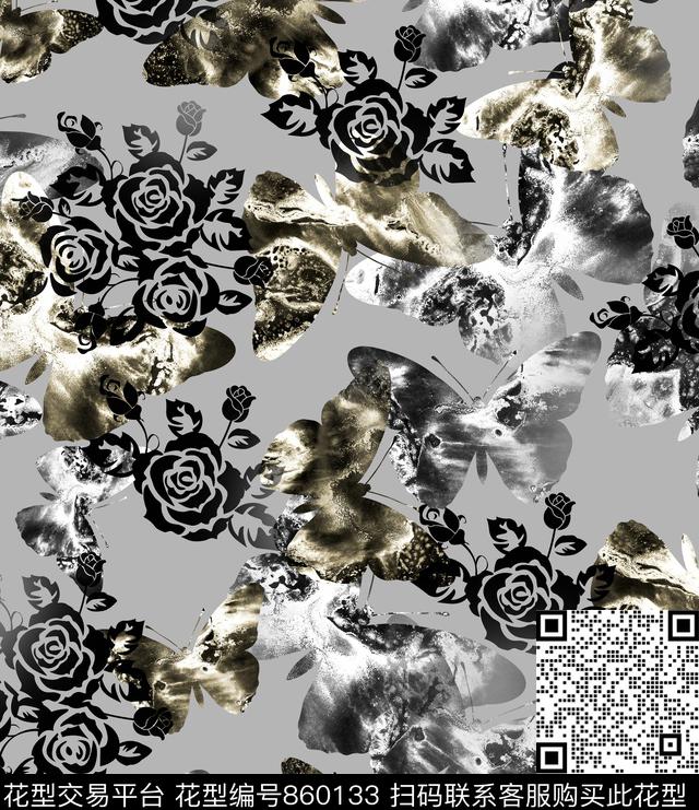 花卉欧式欧美数码印花华亿平台下载（图片编号: 860133） - 瓦栏（Walan）