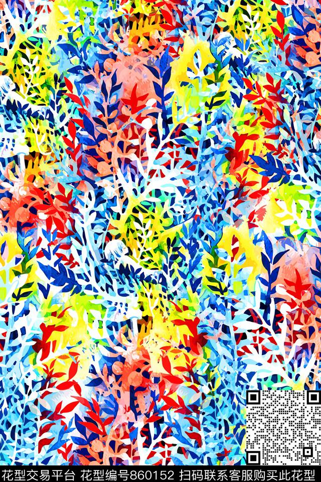 水彩抽象肌理数码印花华亿平台下载（图片编号: 860152） - 瓦栏（Walan）