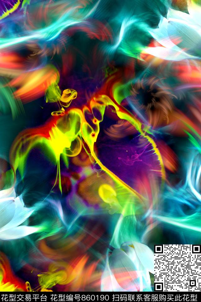 抽象几何拼接数码印花华亿平台下载（图片编号: 860190） - 瓦栏（Walan）