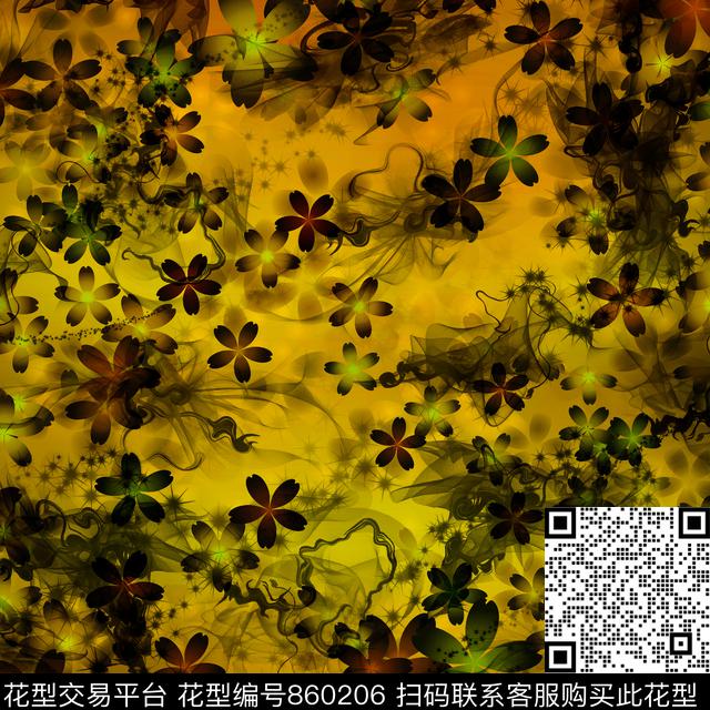 清新风花朵花卉数码印花华亿平台下载（图片编号: 860206） - 瓦栏（Walan）