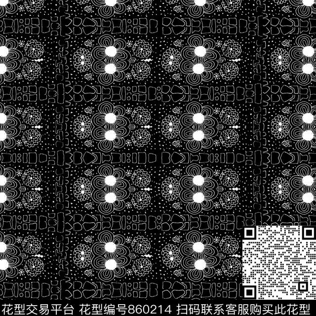 花卉手绘女装传统印花华亿平台下载（图片编号: 860214） - 瓦栏（Walan）