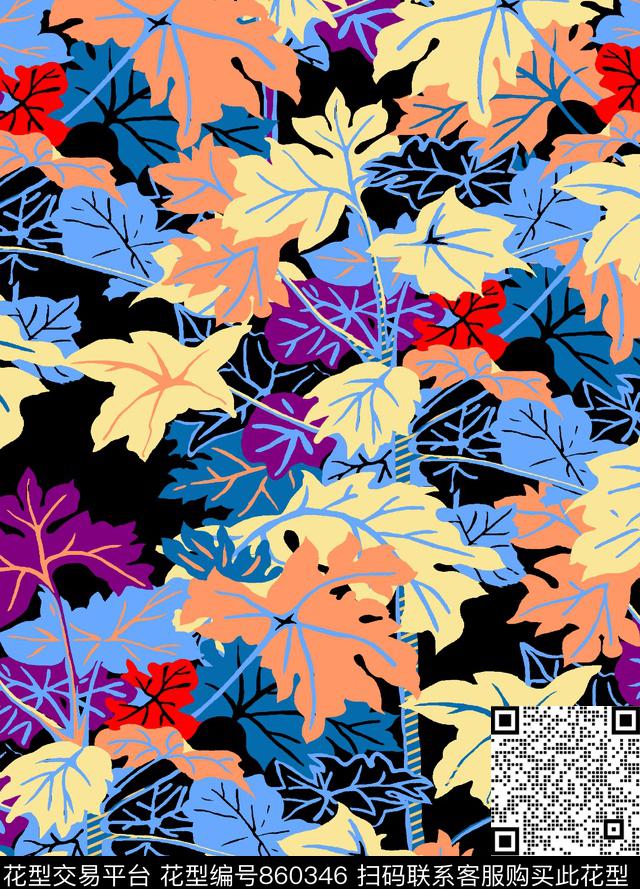 趣味花朵花卉传统印花华亿平台下载（图片编号: 860346） - 瓦栏（Walan）