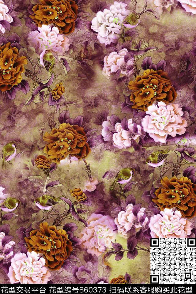 小碎花花卉花朵数码印花华亿平台下载（图片编号: 860373） - 瓦栏（Walan）