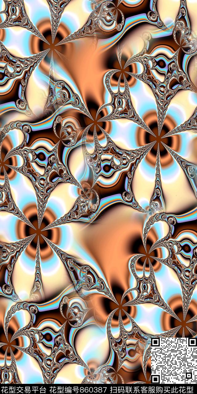 分形艺术炫彩晕染数码印花华亿平台下载（图片编号: 860387） - 瓦栏（Walan）