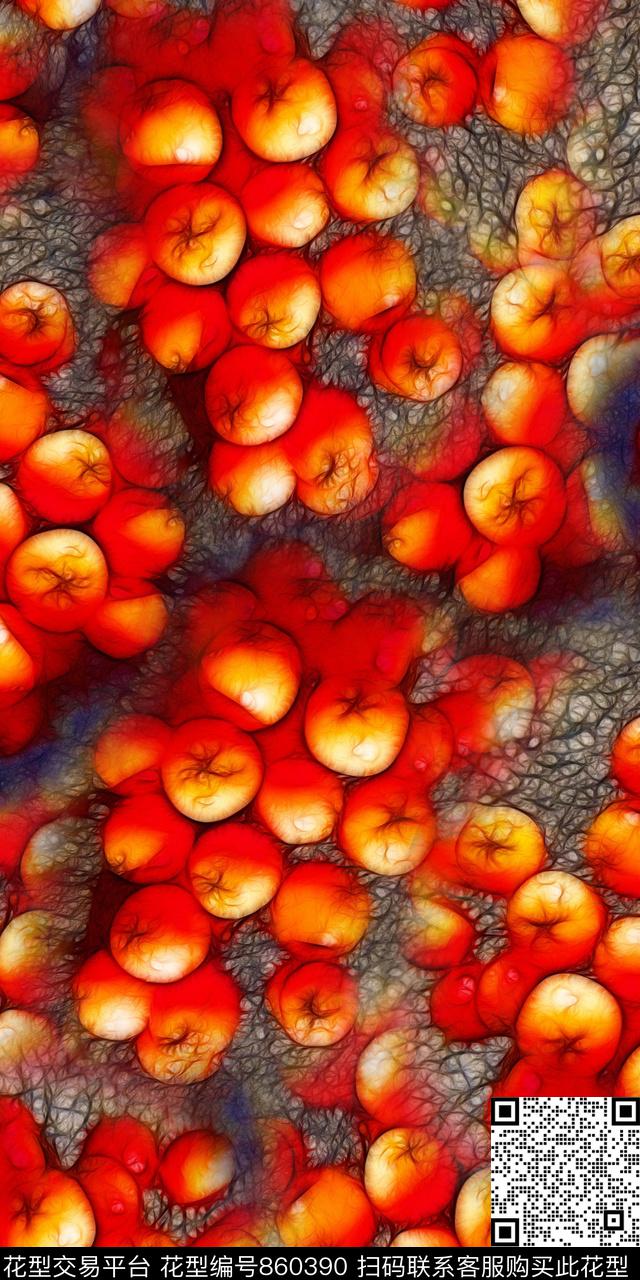 油画小碎花花朵数码印花华亿平台下载（图片编号: 860390） - 瓦栏（Walan）