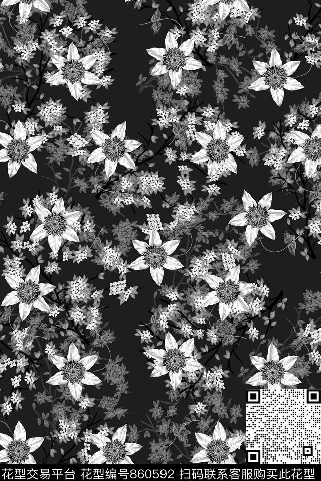 花朵女装小碎花数码印花华亿平台下载（图片编号: 860592） - 瓦栏（Walan）