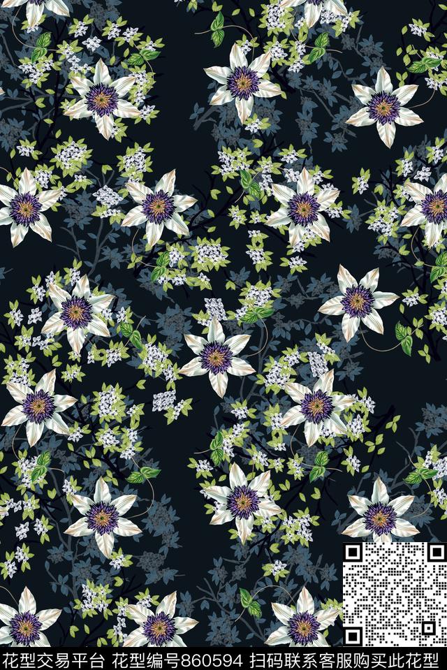 花朵女装小碎花数码印花华亿平台下载（图片编号: 860594） - 瓦栏（Walan）