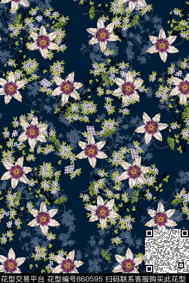 花朵女装小碎花数码印花华亿平台下载（图片编号: 860595） - 瓦栏（Walan）