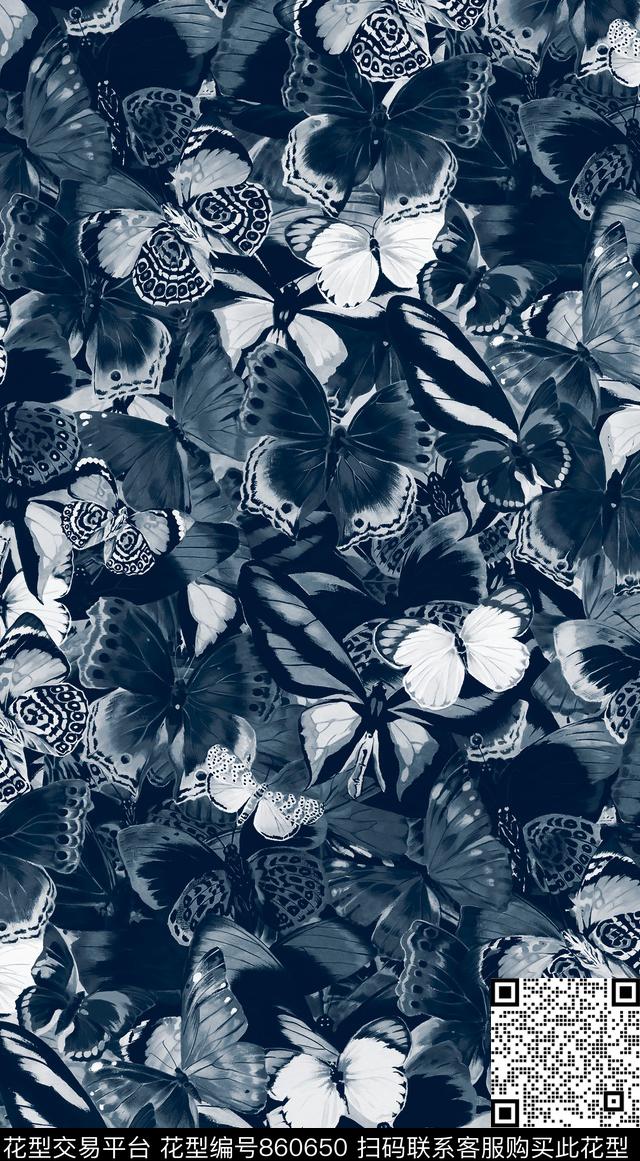 蝴蝶五彩蝶蝶彩色蝴蝶数码印花华亿平台下载（图片编号: 860650） - 瓦栏（Walan）