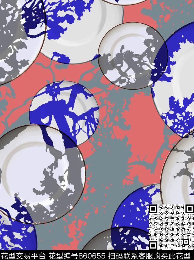 趣味花朵花卉数码印花华亿平台下载（图片编号: 860655） - 瓦栏（Walan）