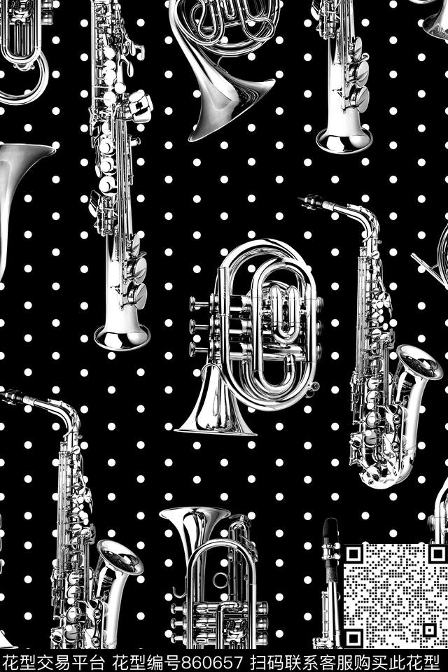 金属黑白波点数码印花华亿平台下载（图片编号: 860657） - 瓦栏（Walan）