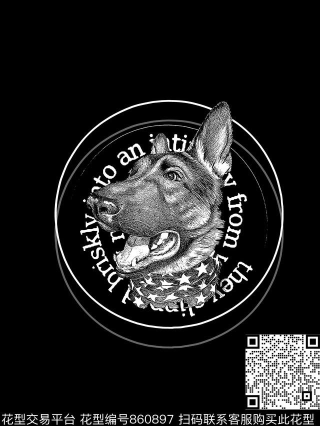 狗几何男装T恤华亿平台传统印花华亿平台下载（图片编号: 860897） - 瓦栏（Walan）