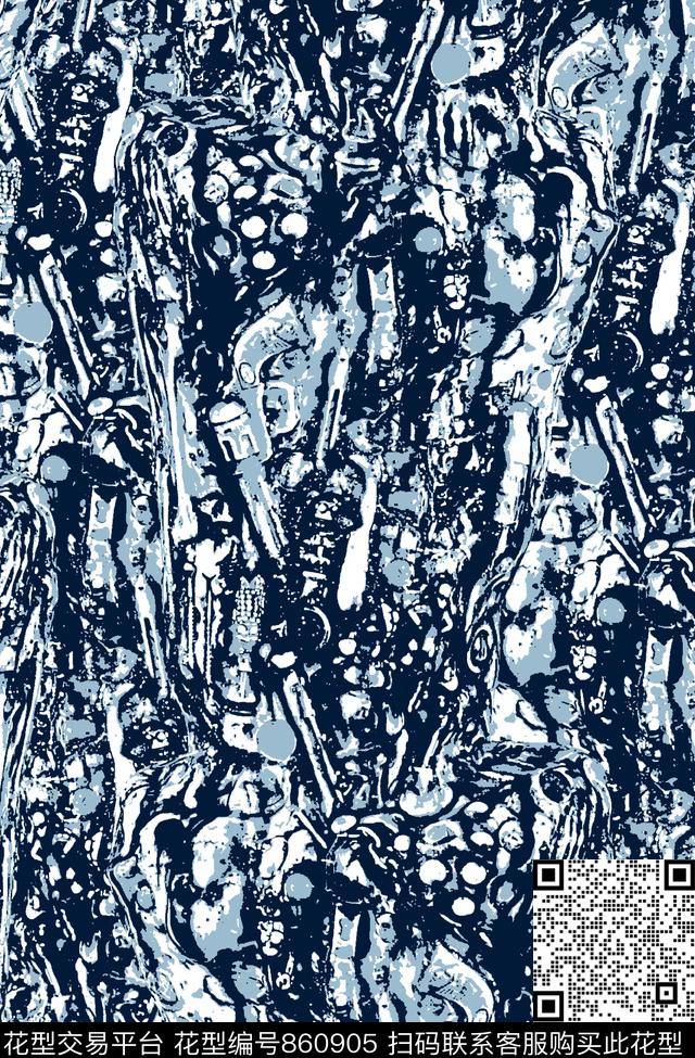 抽象纹理枪男装夹克华亿平台传统印花华亿平台下载（图片编号: 860905） - 瓦栏（Walan）