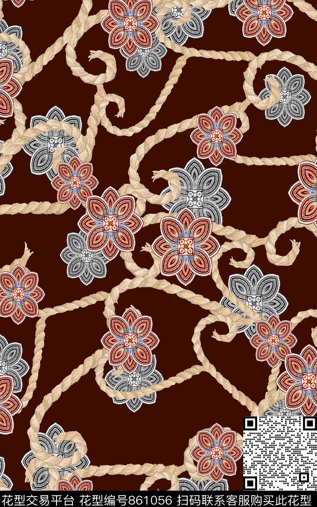 欧式民族风中国风数码印花华亿平台下载（图片编号: 861056） - 瓦栏（Walan）