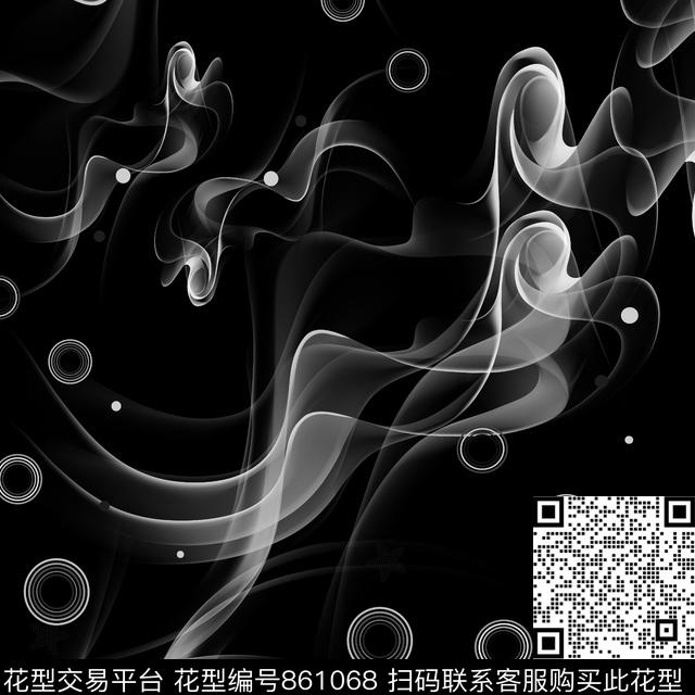 清新风抽象几何烟雾数码印花华亿平台下载（图片编号: 861068） - 瓦栏（Walan）