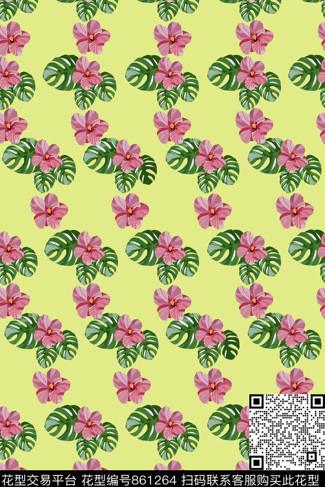 棕榈叶热带叶子传统印花华亿平台下载（图片编号: 861264） - 瓦栏（Walan）