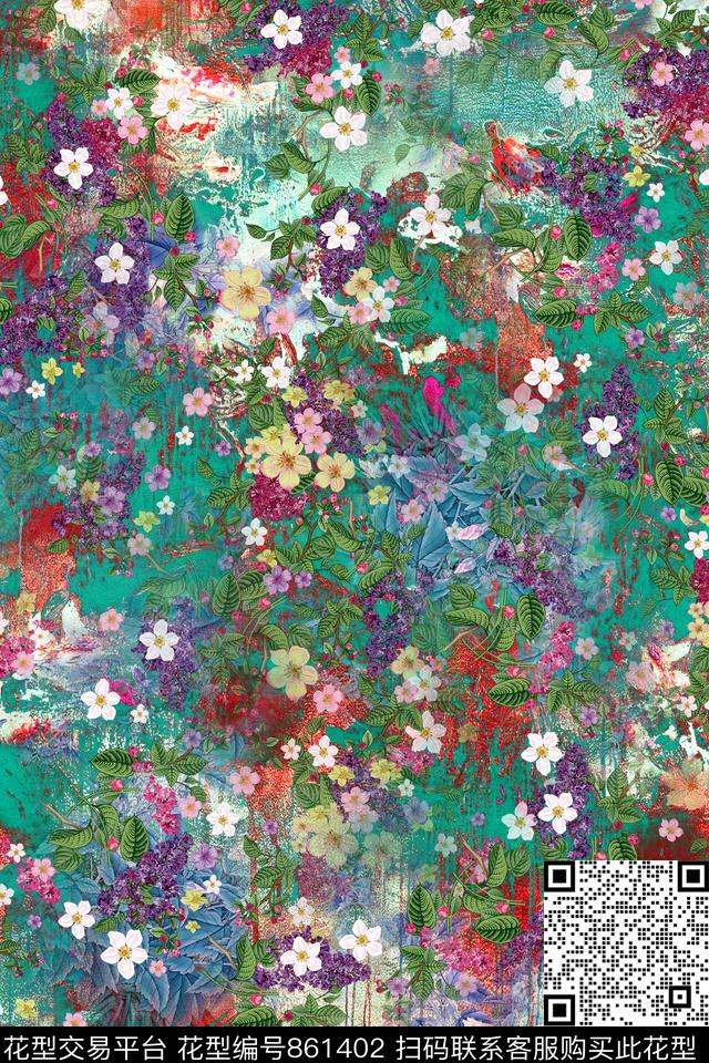 花朵花卉小碎花数码印花华亿平台下载（图片编号: 861402） - 瓦栏（Walan）