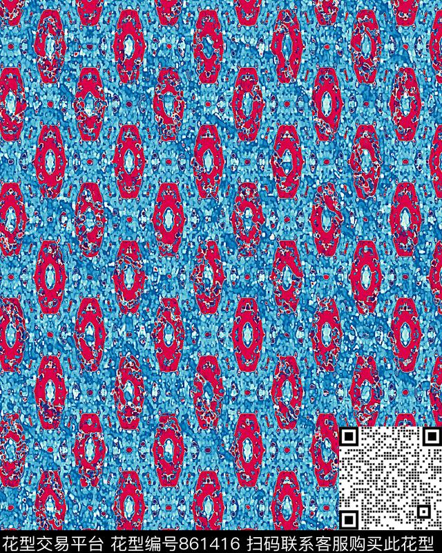 趣味色彩抽像数码印花华亿平台下载（图片编号: 861416） - 瓦栏（Walan）