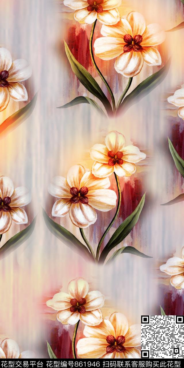 花朵花卉数码数码印花华亿平台下载（图片编号: 861946） - 瓦栏（Walan）