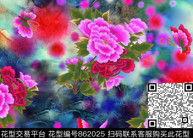 绣花刺绣中国风数码印花华亿平台下载（图片编号: 862025） - 瓦栏（Walan）