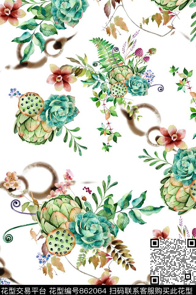 民族风花卉女装数码印花华亿平台下载（图片编号: 862064） - 瓦栏（Walan）