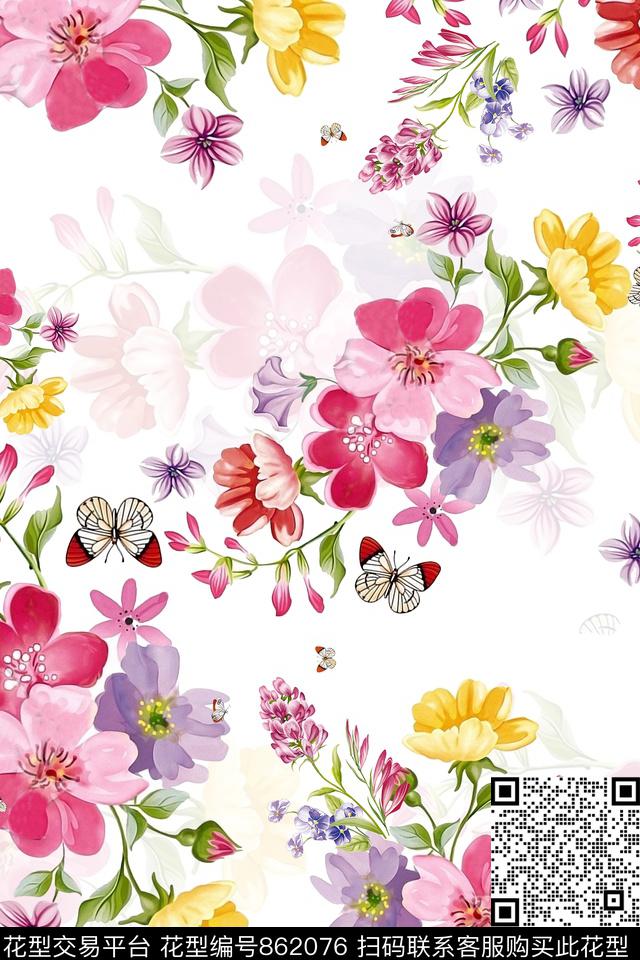 昆虫羽毛鸟数码印花华亿平台下载（图片编号: 862076） - 瓦栏（Walan）