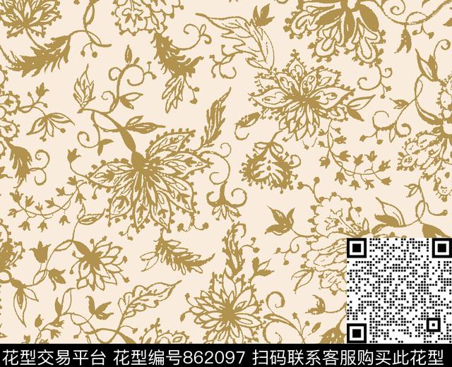 花朵三色堇小碎花数码印花华亿平台下载（图片编号: 862097） - 瓦栏（Walan）