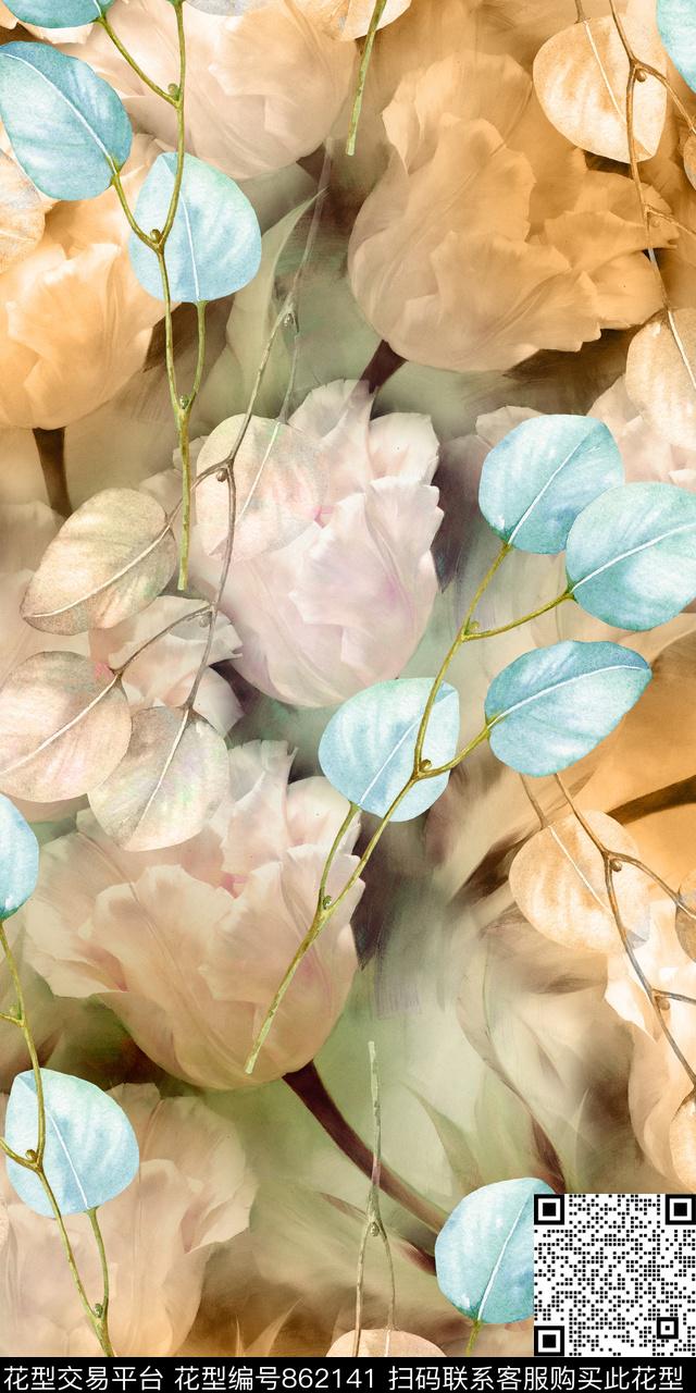 大花花卉数码数码印花华亿平台下载（图片编号: 862141） - 瓦栏（Walan）