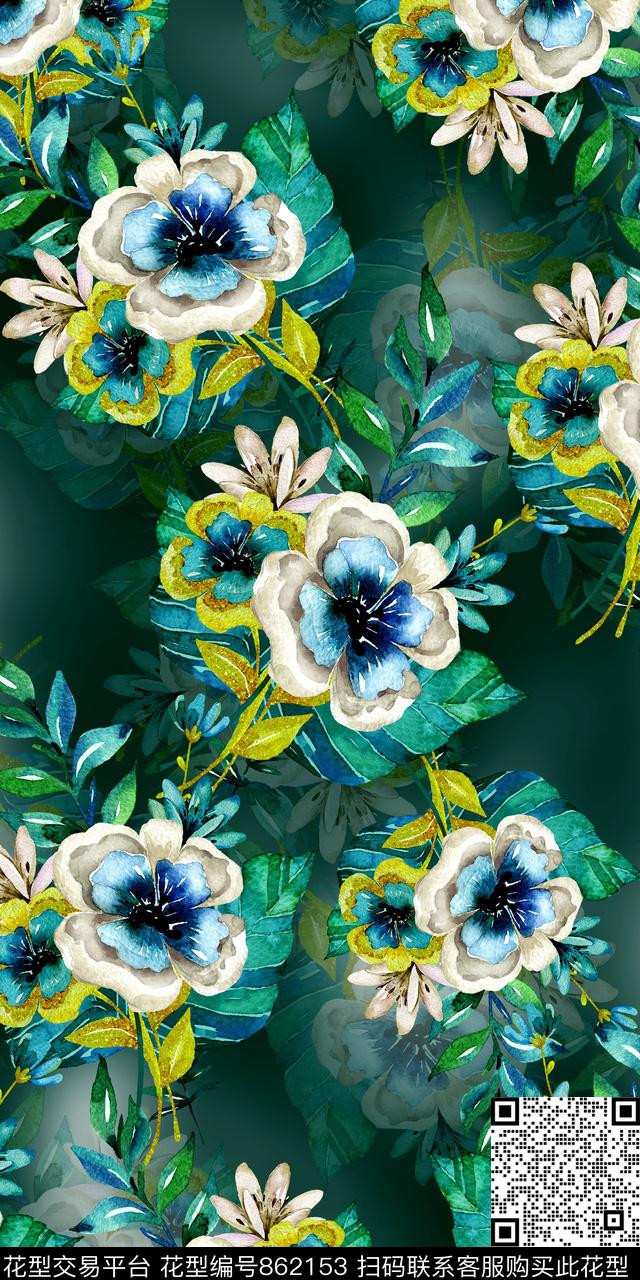 大花乱花数码数码印花华亿平台下载（图片编号: 862153） - 瓦栏（Walan）