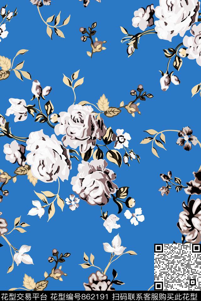 小碎花青舞-花卉青舞-女装传统印花华亿平台下载（图片编号: 862191） - 瓦栏（Walan）