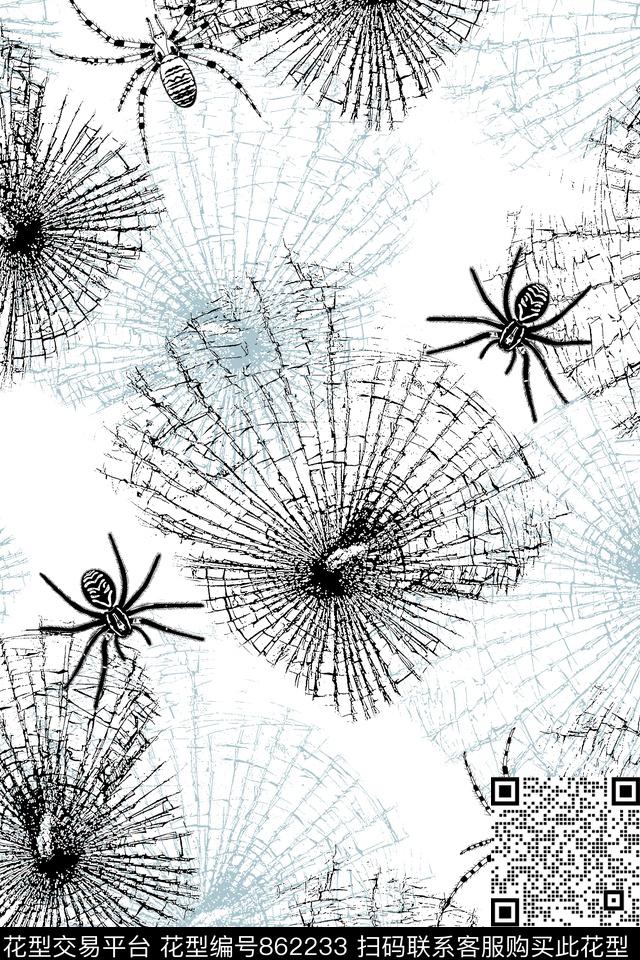 抽象网纹蜘蛛靓仔男装华亿平台传统印花华亿平台下载（图片编号: 862233） - 瓦栏（Walan）