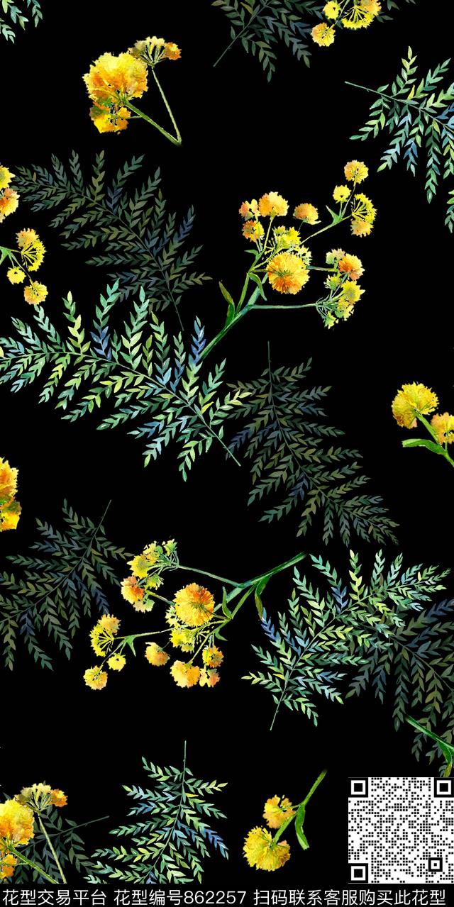 大花乱花花朵数码印花华亿平台下载（图片编号: 862257） - 瓦栏（Walan）