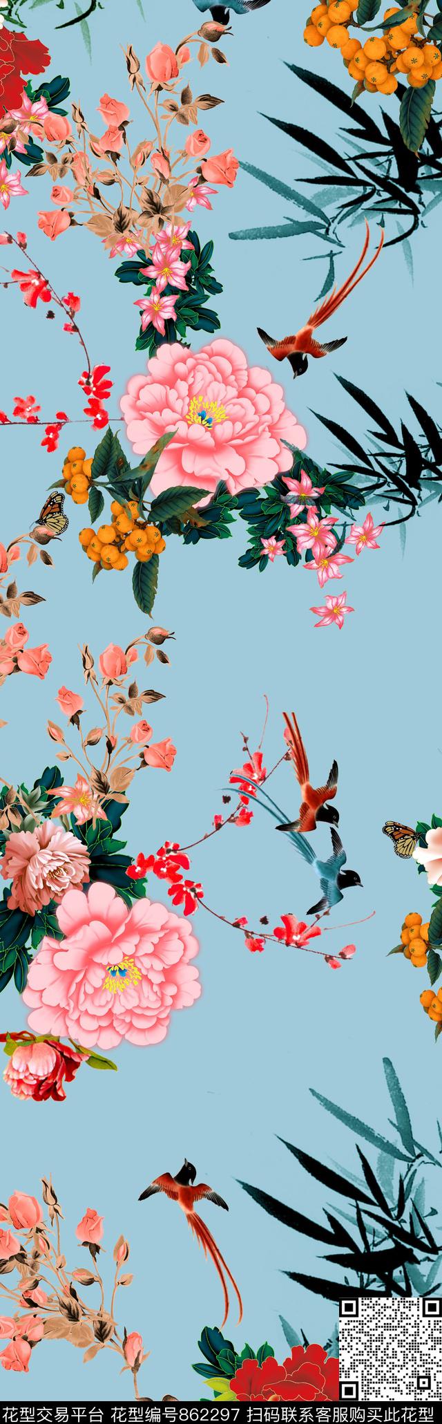 花卉花朵数码数码印花华亿平台下载（图片编号: 862297） - 瓦栏（Walan）