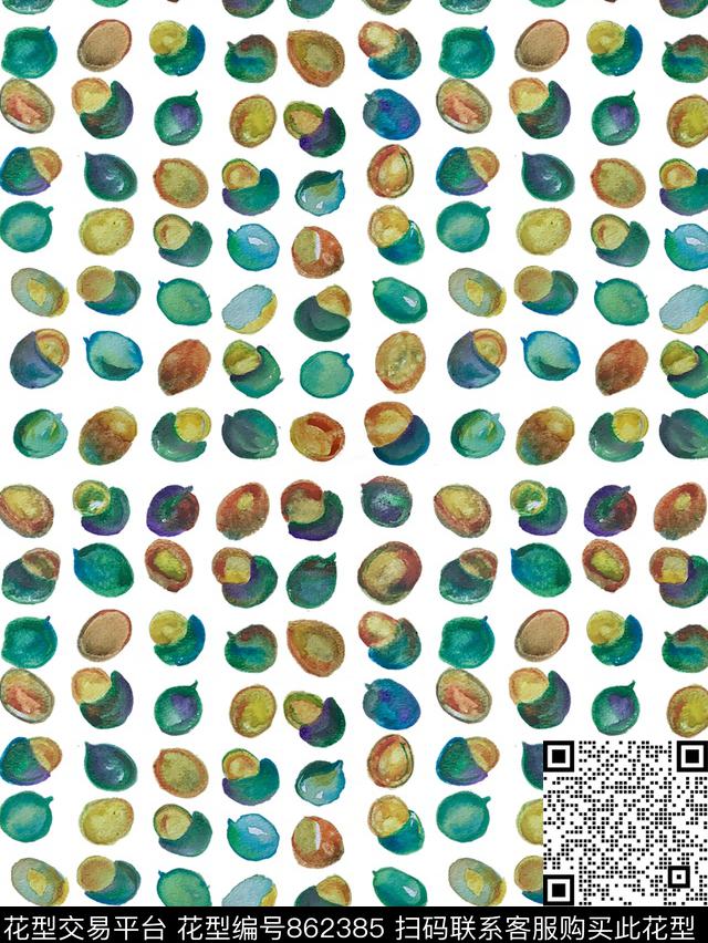 手绘女装抽象数码印花华亿平台下载（图片编号: 862385） - 瓦栏（Walan）