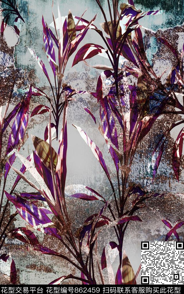 水彩抽象手绘数码印花华亿平台下载（图片编号: 862459） - 瓦栏（Walan）