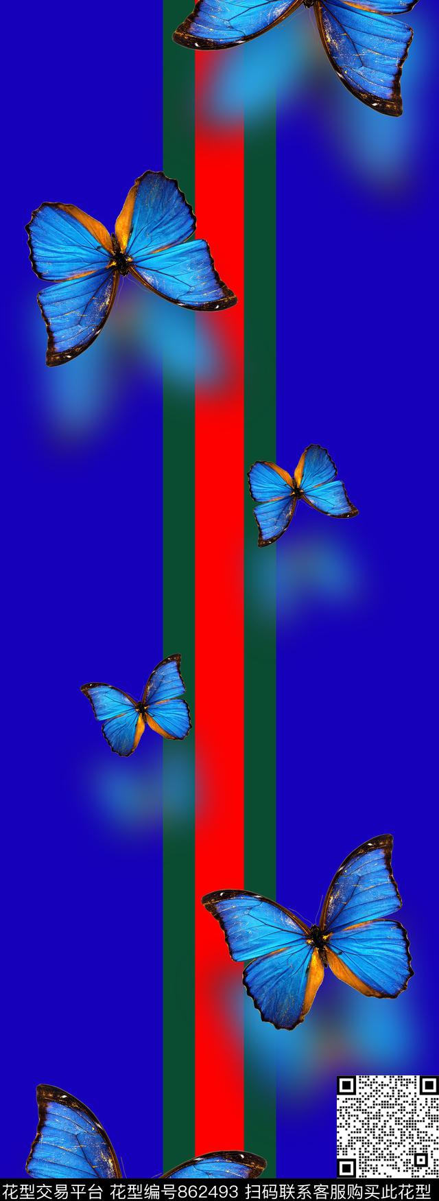 长巾大牌蝴蝶数码印花华亿平台下载（图片编号: 862493） - 瓦栏（Walan）