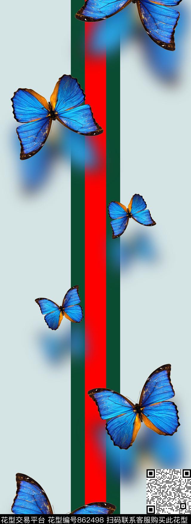 长巾大牌蝴蝶数码印花华亿平台下载（图片编号: 862498） - 瓦栏（Walan）